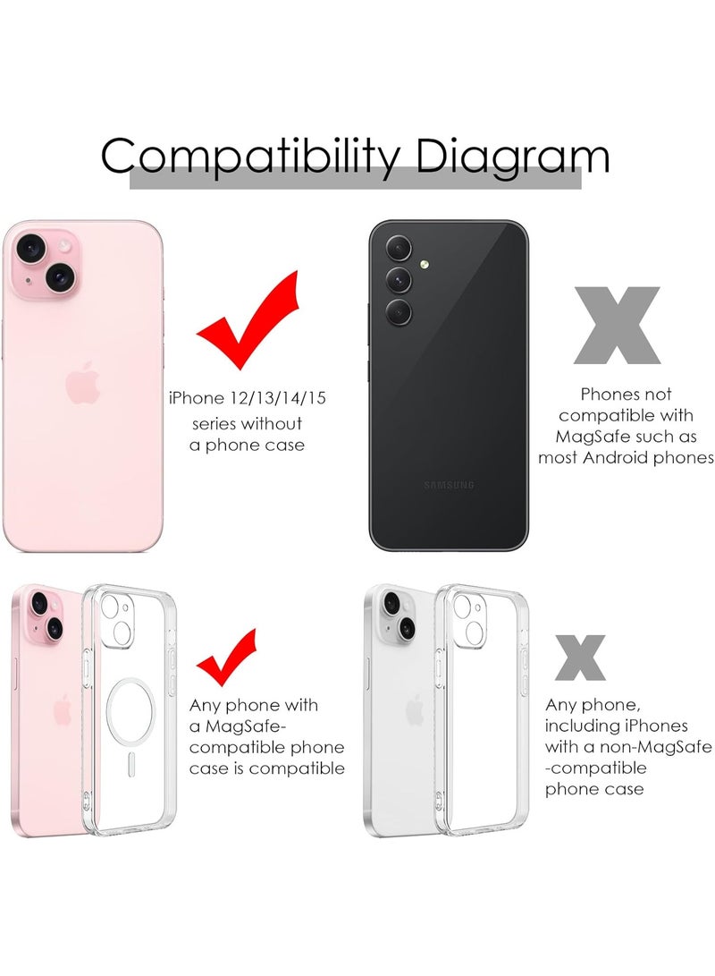 Magnetic Silicone Ring Grip Phone Holder, Rotating Finger Ring Grip Holder, Soft and Portable, Strong Magnetic Attraction, Compatible with Magsafe Phone Cases (Black) - Image 3