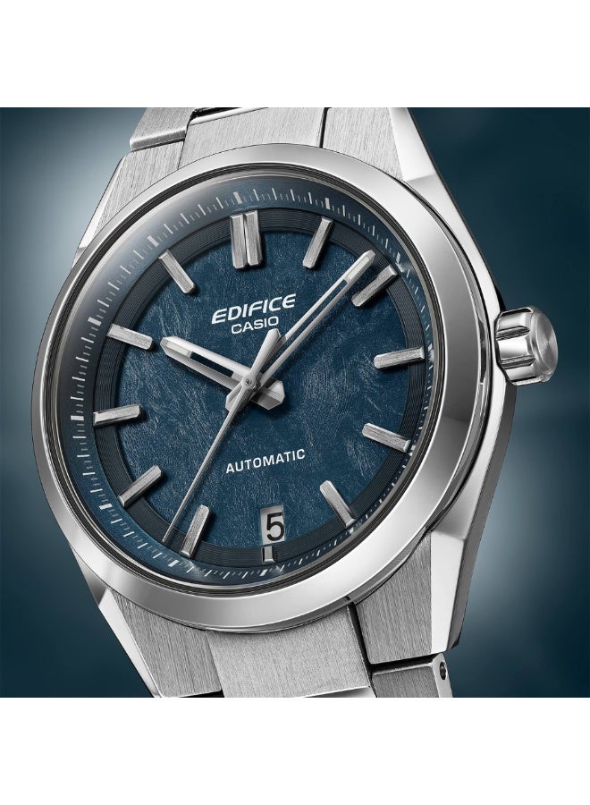 كاسيو إديفيس EFK-100D-2ADR ساعة رجالية أوتوماتيكية، سوار ستانلس ستيل، شاشة زرقاء محبوكة، زجاج سافير، مقاومة للماء حتى 100 متر - Image 2