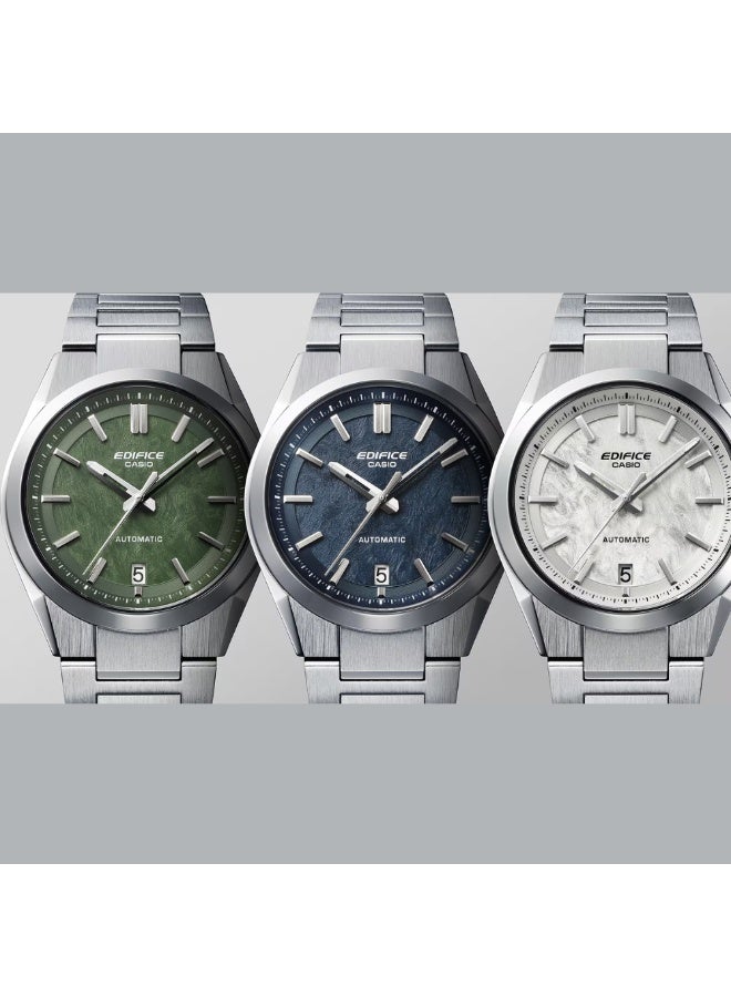 كاسيو إديفيس EFK-100D-2ADR ساعة رجالية أوتوماتيكية، سوار ستانلس ستيل، شاشة زرقاء محبوكة، زجاج سافير، مقاومة للماء حتى 100 متر - Image 5