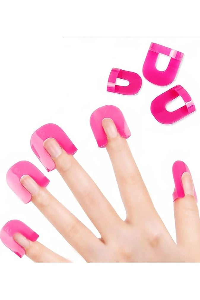 amazing.EGP Nail Polish Protectors, U-Shaped Protectors for Manicure, 26 Pieces with 32 French Tip Guides, 10 Sizes (Pink) - Image 1
