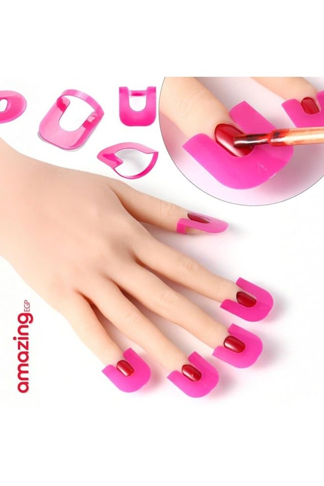 amazing.EGP Nail Polish Protectors, U-Shaped Protectors for Manicure, 26 Pieces with 32 French Tip Guides, 10 Sizes (Pink) - Image 2