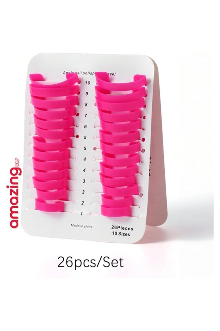 amazing.EGP Nail Polish Protectors, U-Shaped Protectors for Manicure, 26 Pieces with 32 French Tip Guides, 10 Sizes (Pink) - Image 4