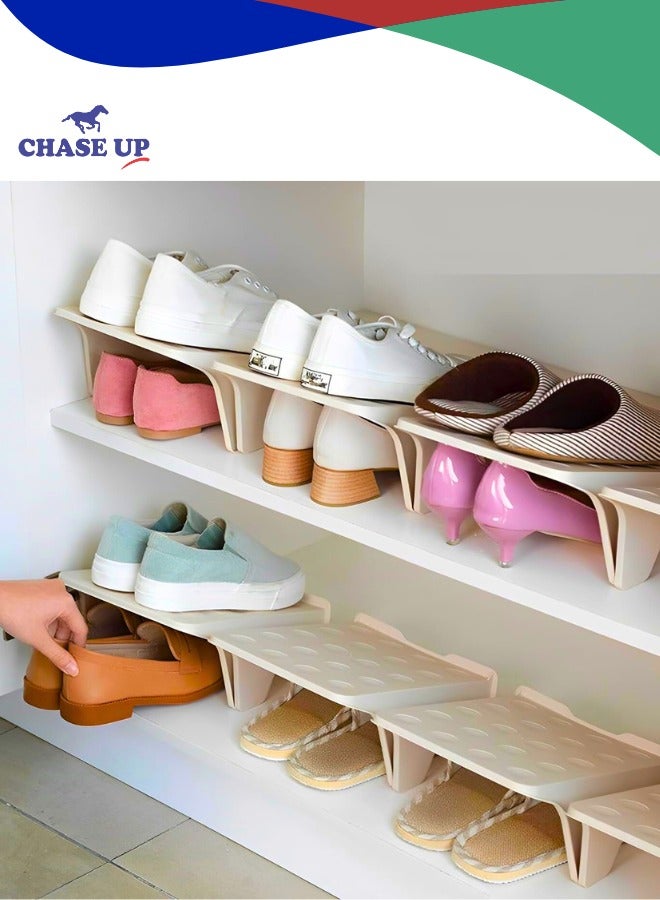 Chase Up Multi Layer Shoe Storage Organizer, Narrow Shoe Rack for 14 Pairs,Vertical Shoe Cabinet for Entryway Living Room Bedroom (Brown 48x24x112cm) - Image 1