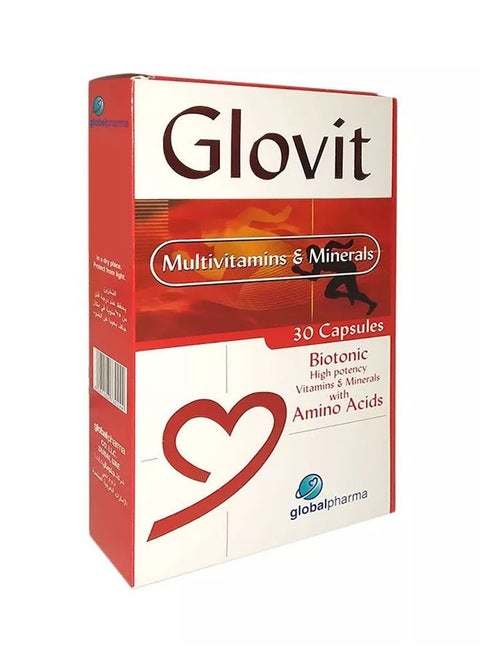 Glovit Multivitamins And Minerals 30 Capsules High Potency Daily Supplement