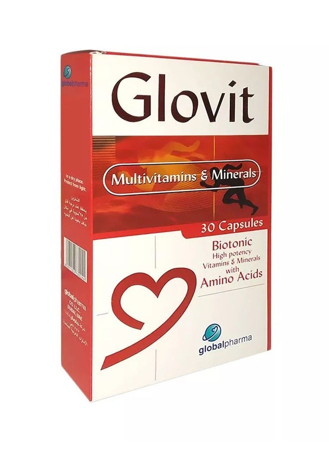 Glovit Multivitamins And Minerals 30 Capsules High Potency Daily Supplement