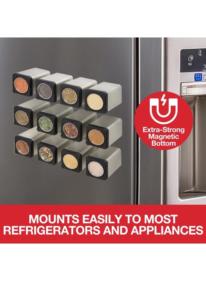 Good Cooking Set of 3 Magnetic Spice Jars, Shake or Pour Containers Attach to Most Refrigerator Doors & Appliances, Seasoning Dispensers- Easy To Open Window Top Shaker Lids- Kitchen Essential - Image 3