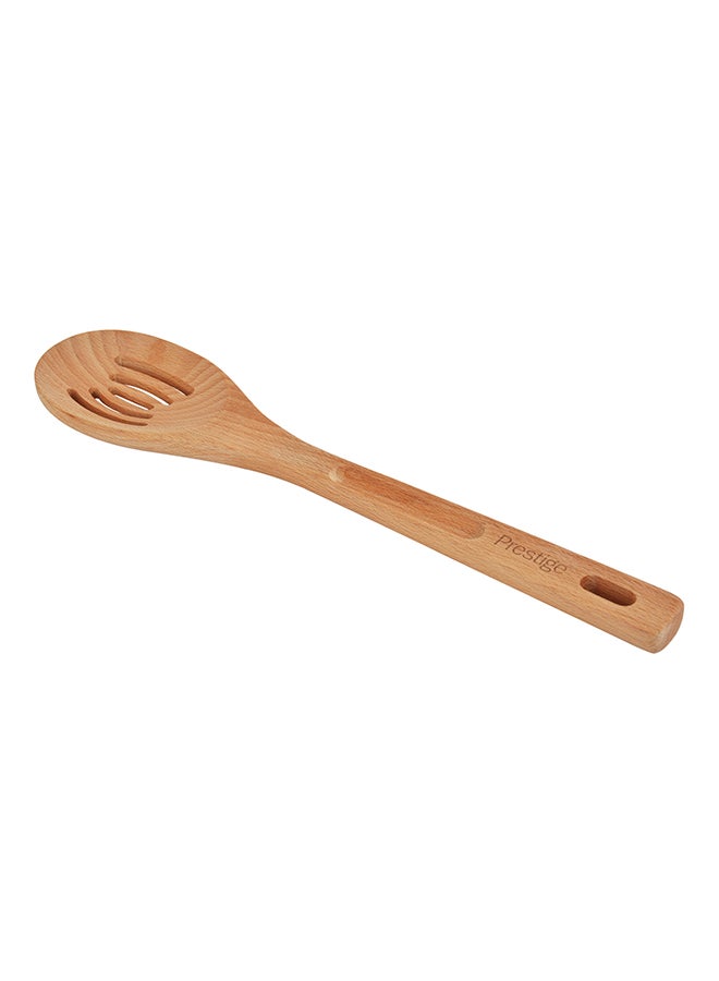 Prestige Wooden Slotted Spoon Wood 13.6x9.4cm - Image 2