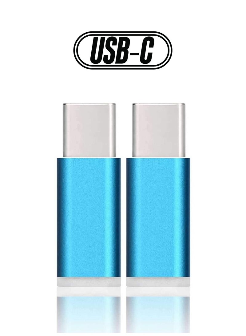 عبوة 2 محول أنثوي من الألمنيوم ميكرو USB إلى ذكر USB Type C كابل محول USB-C لأجهزة Android وغيرها من أجهزة USB Type C - Image 1