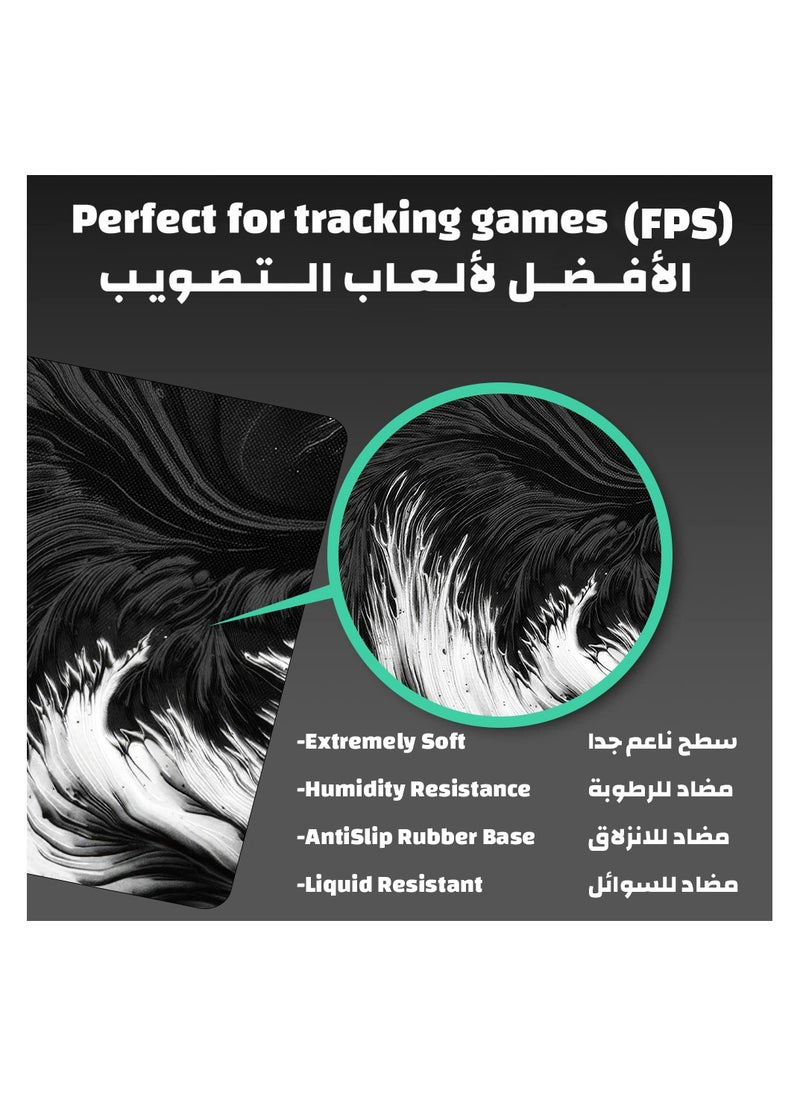 ياسا - ماوس باد كبير جدا من ياسا مقاس 120*60 سم بتصميم جرافيك جميل جدا مع خاصية منع الانزلاق يكفي للفأرة والكيبورد وحواف مخيطه ومضاد للسوائل ربل الأسود - Image 1