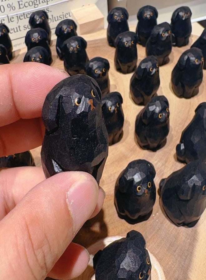 INF-STAR Handcrafted Wooden Black Labrador Retriever Figurine - 1.8" Small Black Lab Statue Carved from Natural Wood - Cute Knick Knack Home Decor - Gift for Dog Lovers & Collectors - Image 2