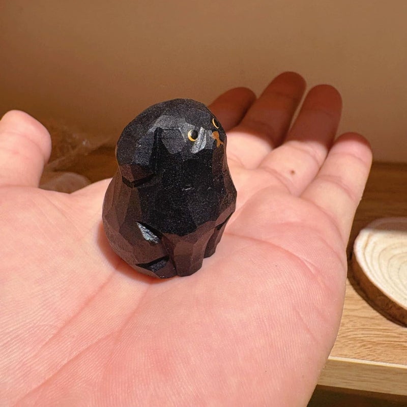 INF-STAR Handcrafted Wooden Black Labrador Retriever Figurine - 1.8" Small Black Lab Statue Carved from Natural Wood - Cute Knick Knack Home Decor - Gift for Dog Lovers & Collectors - Image 1