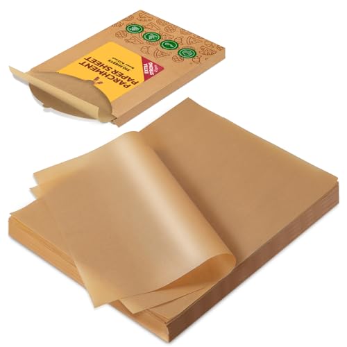 Katbite 350Pcs 9x13 In Parchment Paper Sheets, Heavy Duty Unbleached Baking Paper, Non-stick & Oil Proof for Oven, Air Fryer, Grilling, Steaming and Cooking Bread - Image 1