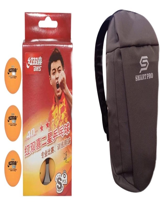 DHS TT Ball S-S1840BY 2 Star Y Supermarket (6 Pcs Box) 48 PCS with Smart PRO TT Special Cover Speed Grey - Image 1