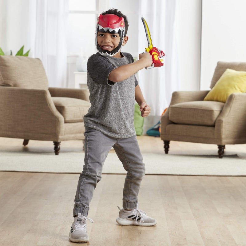 Power Rangers Playskool Heroes Zord Saber, Red Ranger Roleplay Mask with Sword Accessory, Great for Toddler Halloween Costume, Dino Charge-Inspired Toy, 3+ (Amazon Exclusive) - Image 4