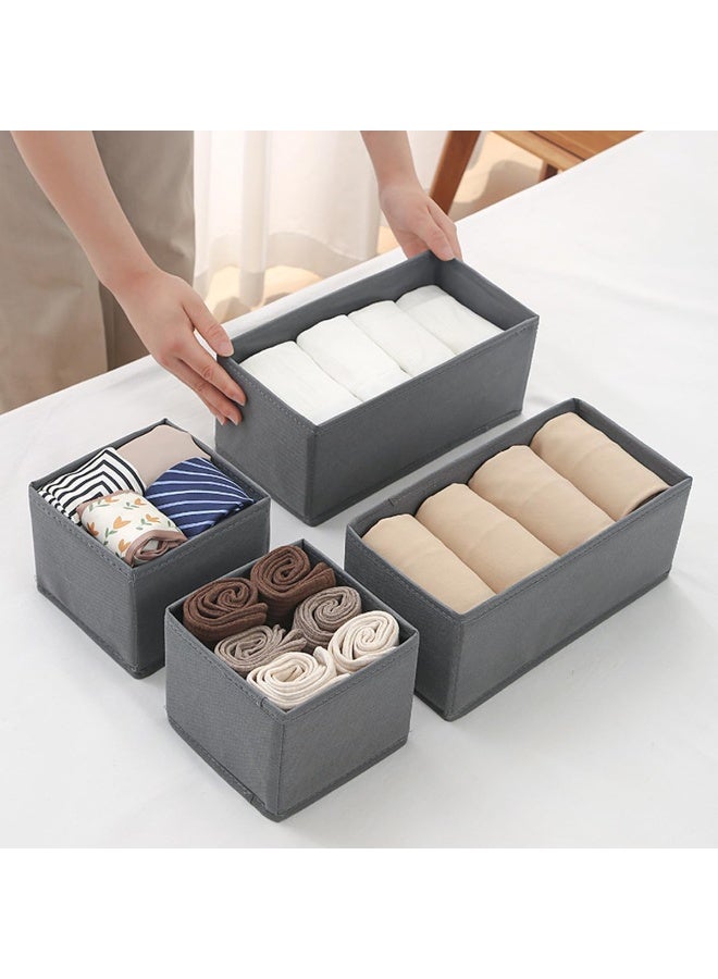 Halamine Drawer Organizer Clothes, 6 Pieces Fabric Closet Storage Organizer, Dresser Drawer Dividers for Baby Clothing Bra Socks Ties Scarf Underwear - Image 5