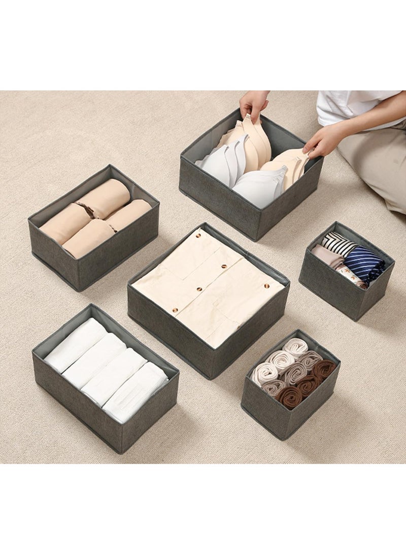 Halamine Drawer Organizer Clothes, 6 Pieces Fabric Closet Storage Organizer, Dresser Drawer Dividers for Baby Clothing Bra Socks Ties Scarf Underwear - Image 4