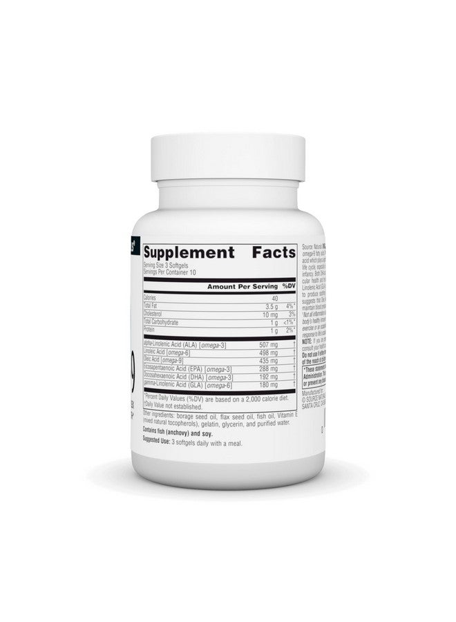 Source Naturals Omega 3-6-9, Essential Fatty Acid Complex for Heart and Brain Health* - 30 Softgels - Image 2