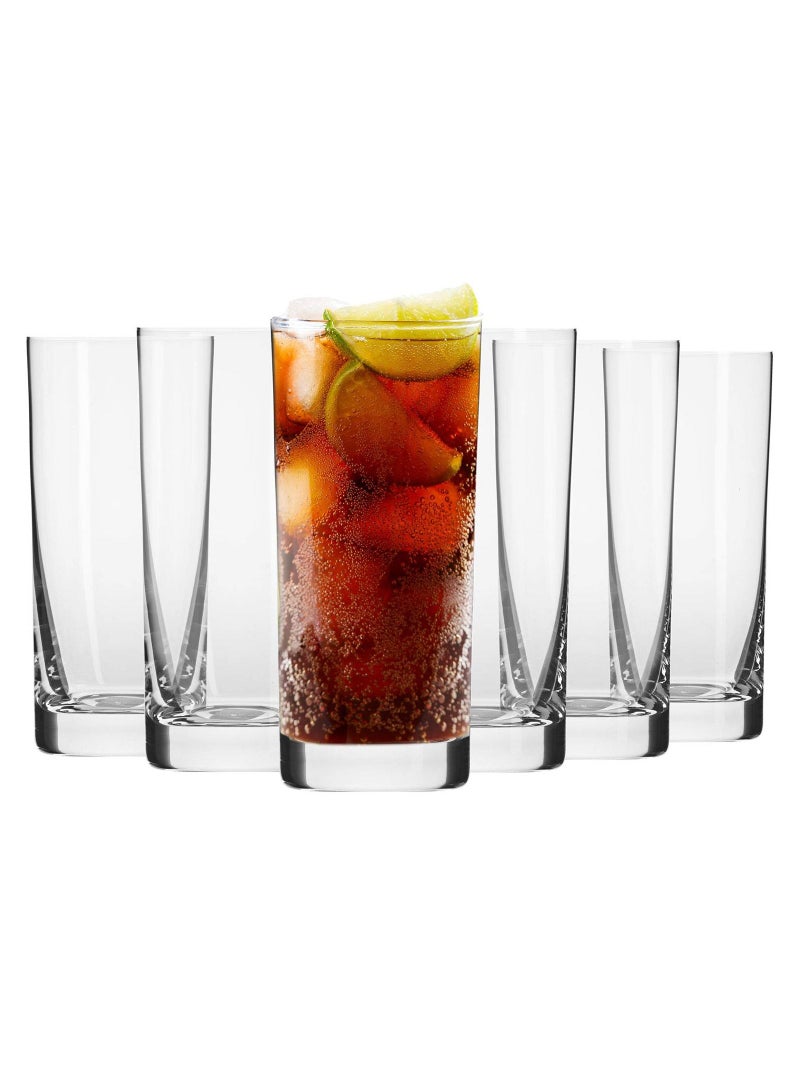 Krosno Tall Water Drinking Glasses | Set Of 6 | 350Ml - Image 1