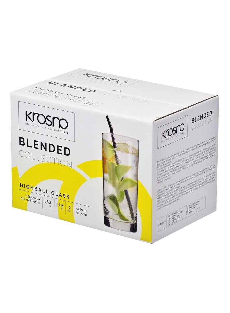 Krosno Tall Water Drinking Glasses | Set Of 6 | 350Ml - Image 3