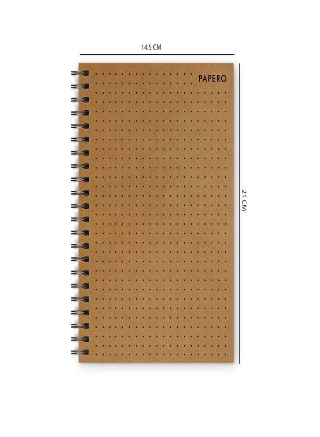 PaperO A5 Dot Grid Notebook – 80 GSM Paper, 5mm Dotted Pages,100 Pages, Kraft Cover, 21 x 14.5 cm – Ideal for Bullet Journaling, Architects, Designers & Note Taking | Black - Image 2