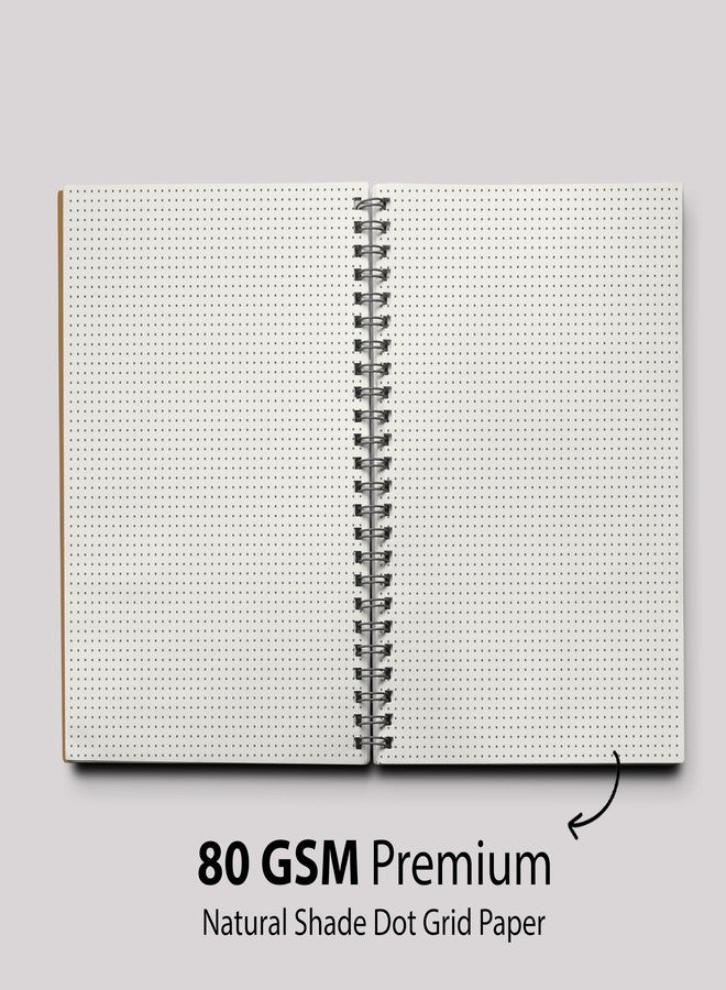 PaperO A5 Dot Grid Notebook – 80 GSM Paper, 5mm Dotted Pages,100 Pages, Kraft Cover, 21 x 14.5 cm – Ideal for Bullet Journaling, Architects, Designers & Note Taking | Black - Image 3