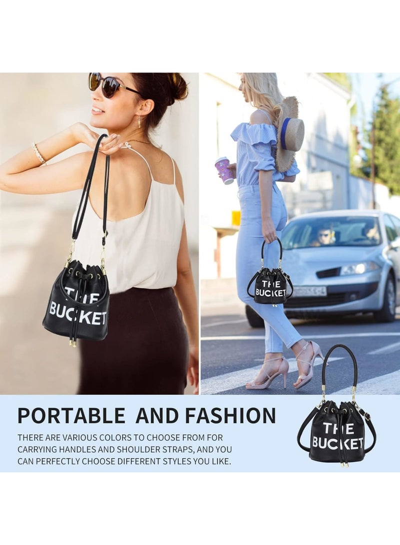 SOLARAE The Bucket Bags for Women, Mini Leathe Bucket Bag, Purses Drawstring Closure Crossbody Handbags, Suitable for traveling, shopping (Black) - Image 4