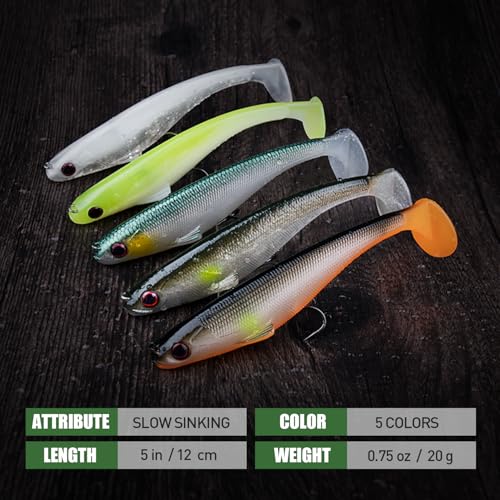 TRUSCEND Power Soft Fishing Lures Pre-Rigged BKK Hook, Japan Formula, Slow Sinking, Swimming, Jerking, Freshwater or Saltwater Swimmer for Bass Trout Pike Fishing Fishing Gifts for Men - Image 2