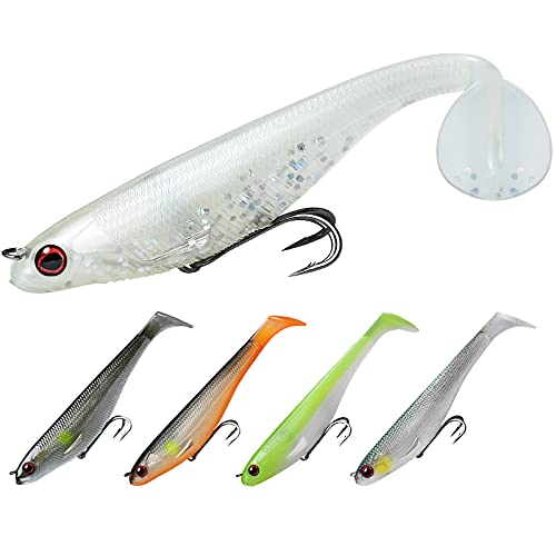 TRUSCEND Power Soft Fishing Lures Pre-Rigged BKK Hook, Japan Formula, Slow Sinking, Swimming, Jerking, Freshwater or Saltwater Swimmer for Bass Trout Pike Fishing Fishing Gifts for Men - Image 1
