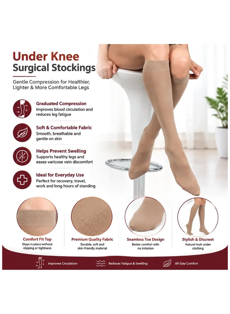 AID PLUS CCL-1 Under Knee Surgical Stocking (XL) – Class 1 Compression (15–21 mmHg) for Improved Circulation, Swelling Reduction & Varicose Vein Prevention | SKU: 60839 - Image 2