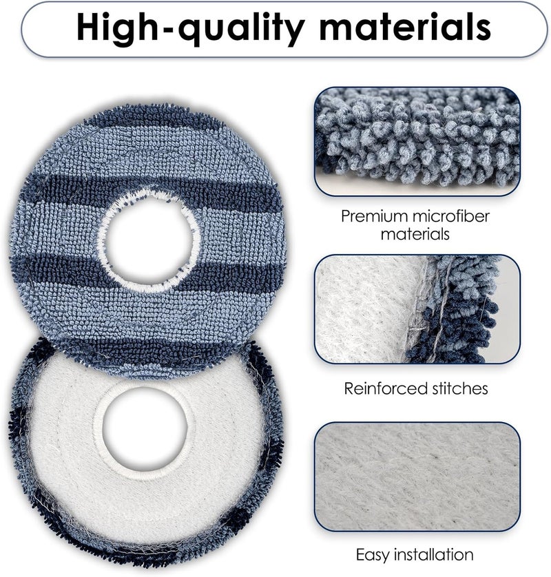 CHAIN PEAK (4 Pack) C20 Omni Mop Pads Compatible with Eufy C20 Omni Robot Vacuum Cleaner, Washable Mop Cloth Accessories Kit, C20 Omni Mop Pad Refill, Replacement Parts - Image 4