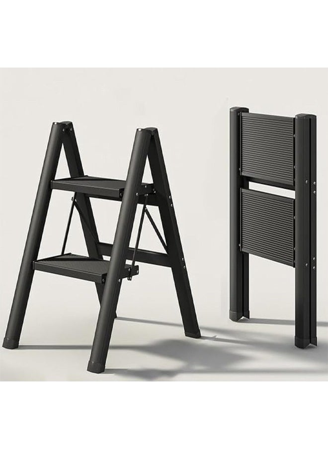 ATM 2 Step Folding Ladder with Anti Slip Wide Pedals  - Image 1