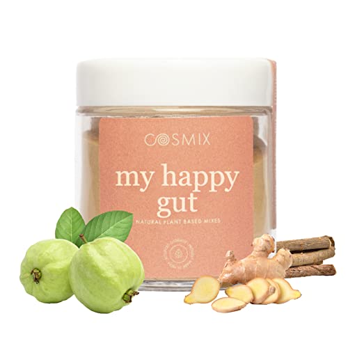 cosmix-My Happy Gut|Prebiotics&Probiotics-Promotes Healthy Gut Microbiome|Mulethi&Triphala Powder|Helps With Acidity,Digestion&Bloating|No Preservatives|No Added Sugar|60G-40 Servings (Pack Of 1) - Image 1