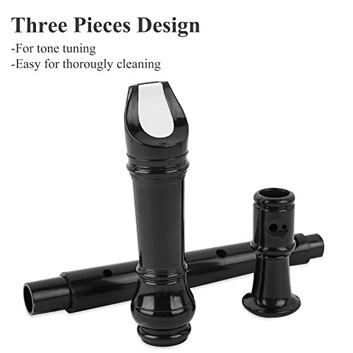 Jasenna Recorder Instrument for Beginner Adults,8-Hole Soprano Descant Recorder Music Flute with with Cleaning Rod & Leather Case For Home Entertainment(2-Black Marble） - Image 4