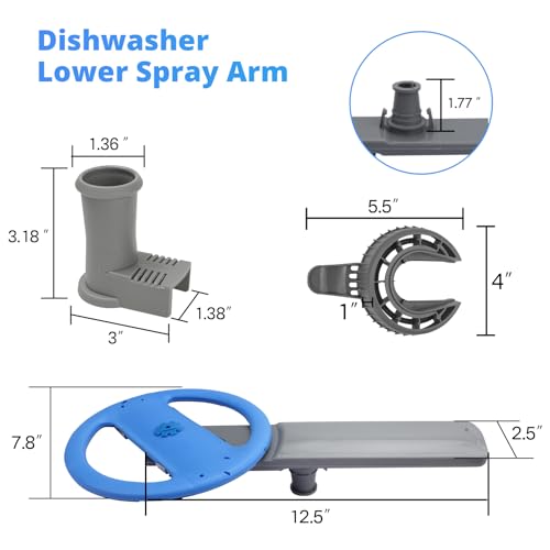 ulapithi 5304507158 Dishwashers Spray Arm Assembly Fit for Frigidaire Dishwashers Lower Wash Arm Assembly with 5304518968 Dishwasher Lower Spray Arm Support and 5304506518 Dishwasher Trap Drain Filter - Image 2