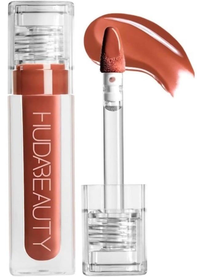 Huda HUDA BEAUTY Faux Filler Shiny Non-Sticky Lip Gloss Foxy - Caramel Brown 0.13FL.OZ / 3.9ml - Image 1
