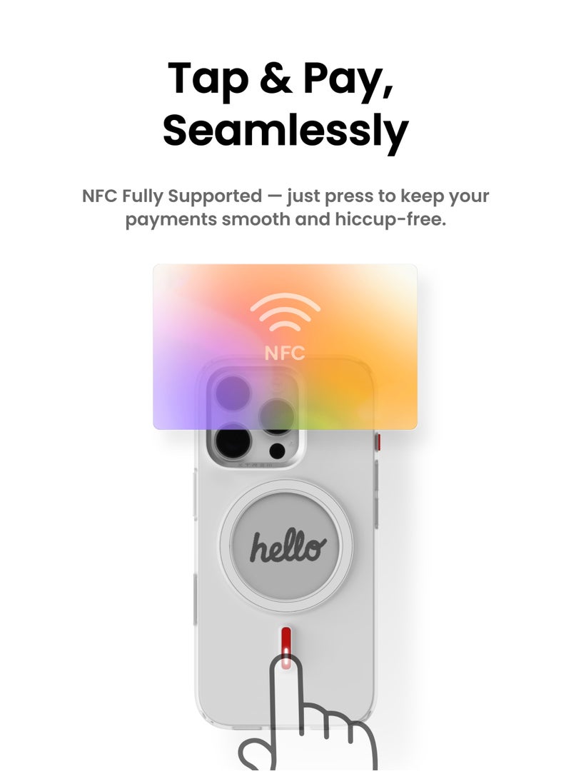 Xtrem iPhone 16 Magnetic NFC E-Ink Display Case – MagSafe Compatible Customizable Screen Cover with Wireless Charging Support – Unique Smart Back Cover | Oeli Xtrem - White - Image 4