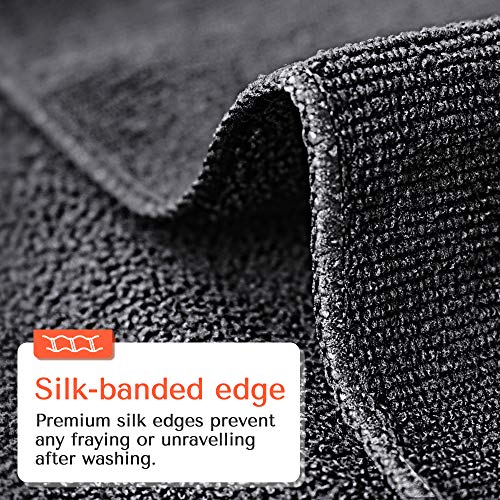 TASALON Microfiber Hair Towel for Salon - 10 Pack - 29 x 16 Inches, Quick Dry and Ultra-Soft Facial Towels with Soft Absorbant - Black - Image 5