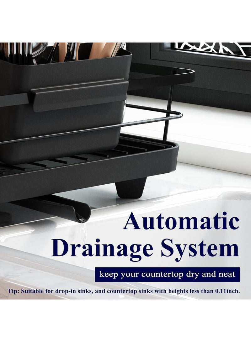 Beauenty Dish Rack- Space Saving Dish Drying Rack, Dish Racks for Kitchen Counter, Stainless Steel Kitchen Drying Rack with a Cutlery Holder - Image 5