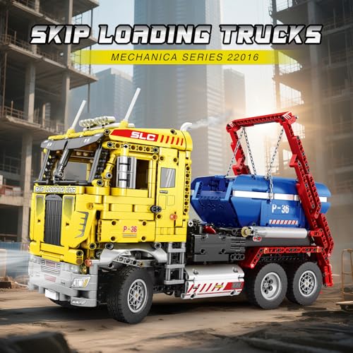 Reobrix Skip Loading Truck Building Blocks Set 22016 RC Dump Truck Model Kit for Adult Remote Control Technic Construction Vehicle Toys Gifts for Adult 14 - Image 5
