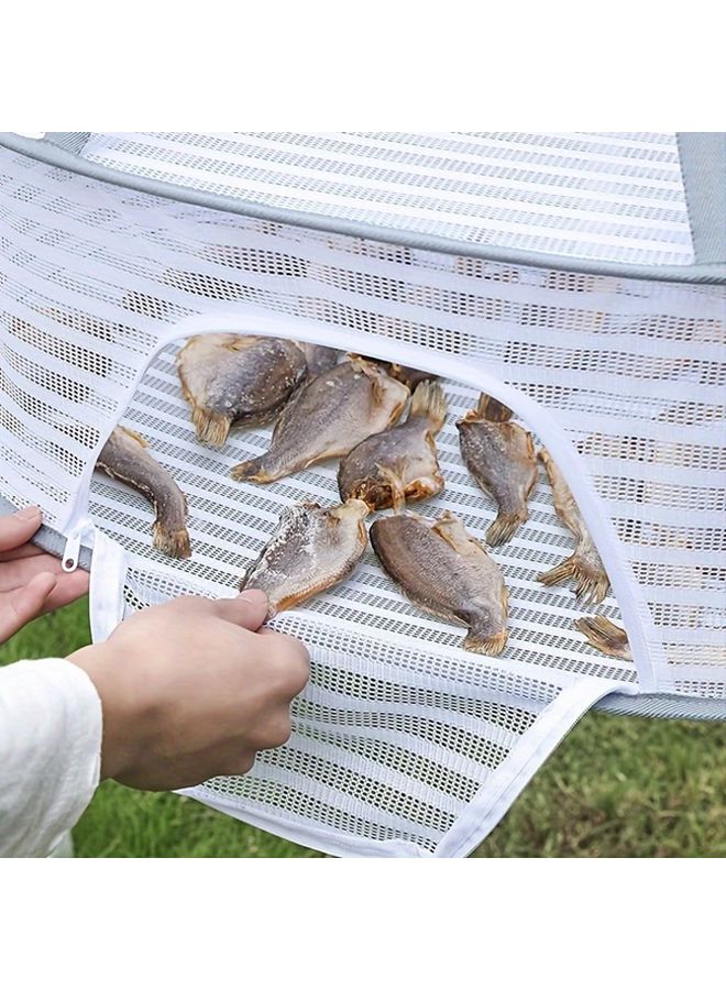 3 طبقة 19.69 × 27.56 بوصة رف تجفيف شبكي قابل للطي للفواكه والخضروات والأعشاب والسمك منظف مطبخ متعدد الأغراض - Image 3