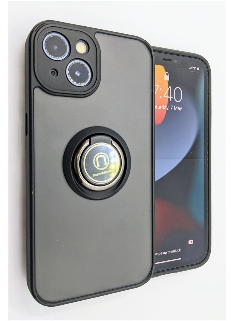 TWEGGON iPhone 14 Case Protective Back Cover Ring with Magnet Case for iPhone 14 Black 6.1" 