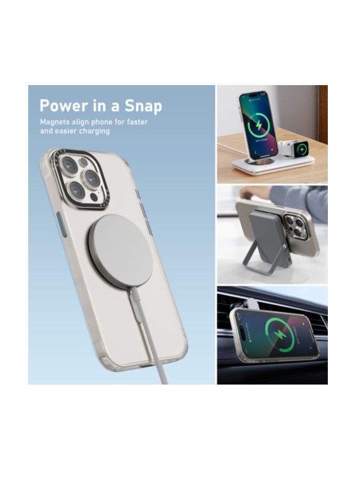 Mezone iPhone 14 Clear MagSafe Phone Case, Shock Absorbing, Anti Scratch & Anti-Yellowing Case White - Image 3