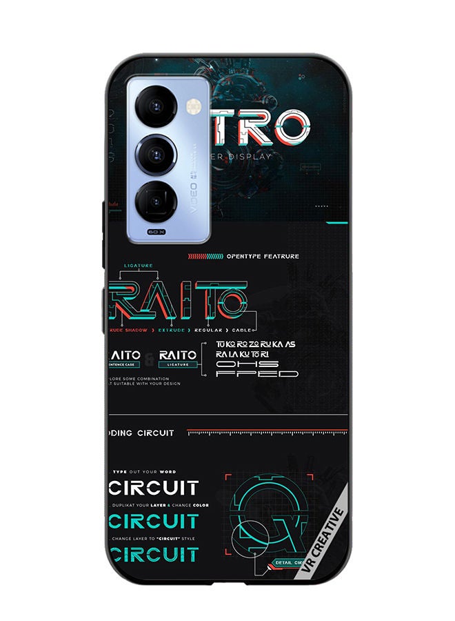 VR CREATIVE Protective Case Cover For Tecno Camon 18/18 P Raito Circuit Design Multicolour - Image 1
