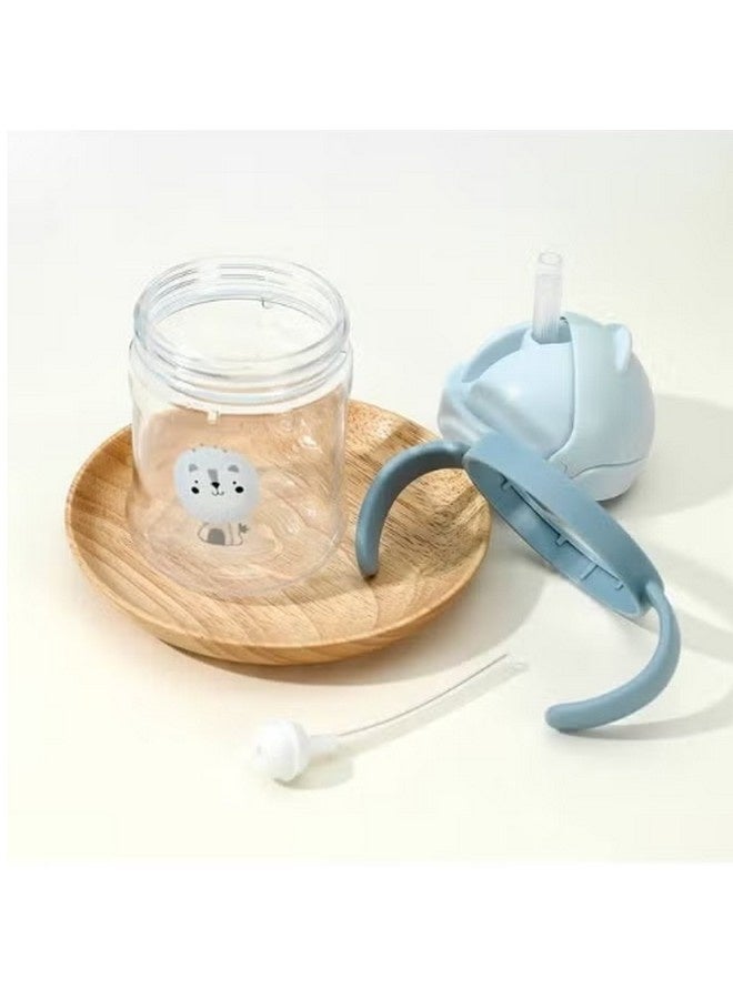 بيوينتي أكواب الشرب للأطفال الصغار، 250 مل، كوب مقاوم للتسرب بزاوية 360 درجة مع مقبض وزجاجة مياه ذات فوهة ناعمة وكوب تعليمي مع مقبض متدرج مضاد للاختناق وزجاجة مياه مقاومة للسقوط (أزرق) - Image 2