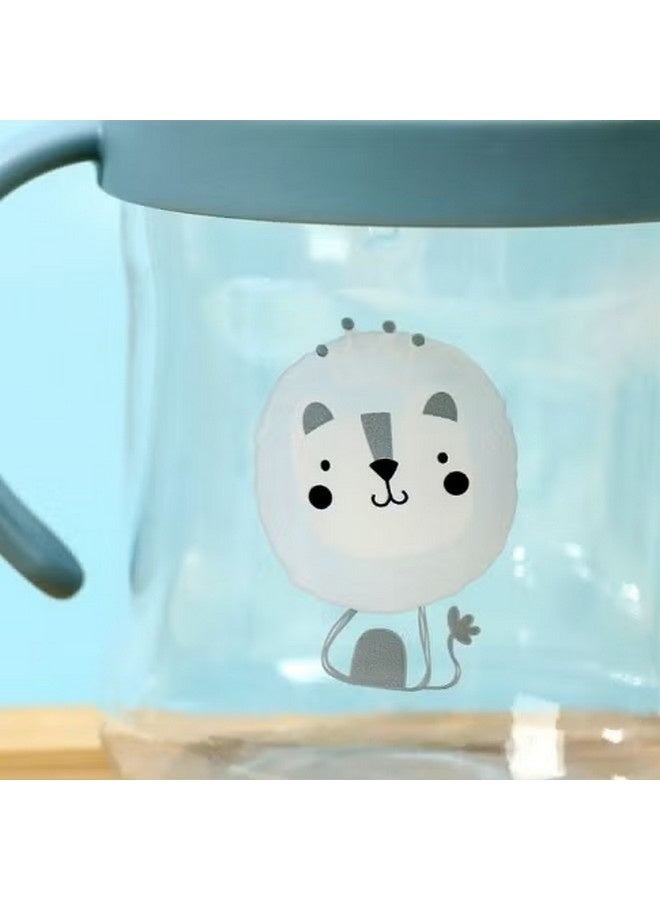 بيوينتي أكواب الشرب للأطفال الصغار، 250 مل، كوب مقاوم للتسرب بزاوية 360 درجة مع مقبض وزجاجة مياه ذات فوهة ناعمة وكوب تعليمي مع مقبض متدرج مضاد للاختناق وزجاجة مياه مقاومة للسقوط (أزرق) - Image 4