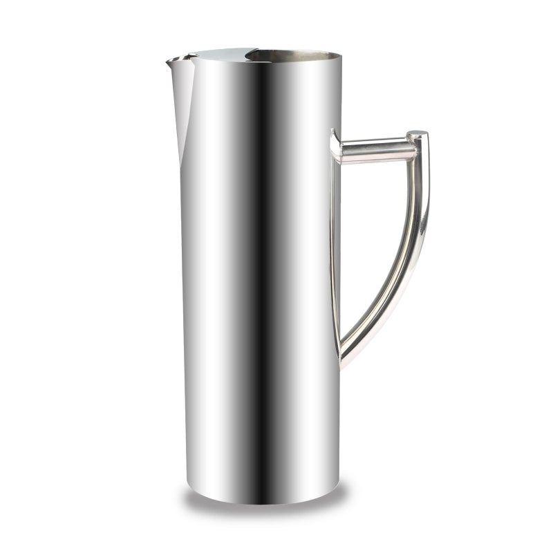Stainless Steel Water Pitcher 47oz with Ice Guard Milk Carafe Frothing Cup Pitcher Jug with Handle Plated Modern Drink Carafe for Home Restaurant Bar by MUGLIO
