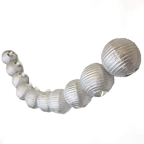 Pop the Party Mini Diwali Lanterns 3inch Silver Set of 10 Hanging Decorations for Weddings Parties Home Dcor - Image 1