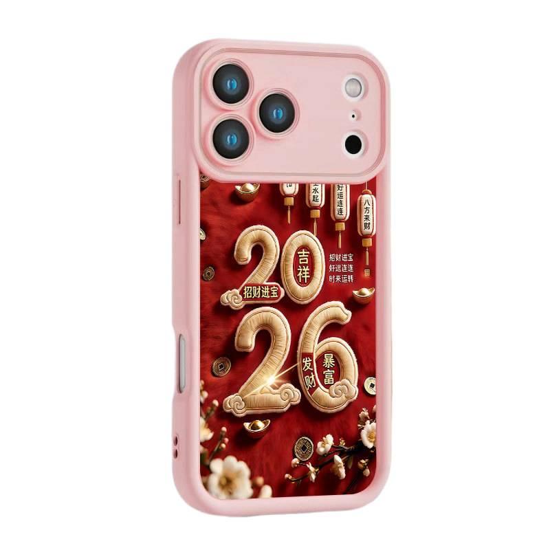 iPhone 13 TPU Cover Protective , , Fortune and Wealth Pattern , Pink , with Lightweight Carry - Image 1