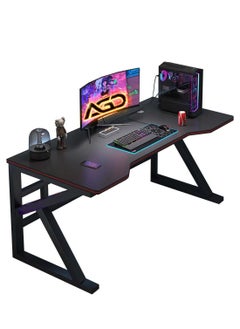 AGD K-Shape Gaming Desk Computer Table Fixed Computer Study Desk for Electronic Games 120cm - Black  - Image 1