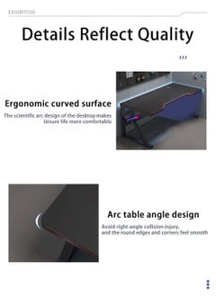 AGD K-Shape Gaming Desk Computer Table Fixed Computer Study Desk for Electronic Games 120cm - Black  - Image 4